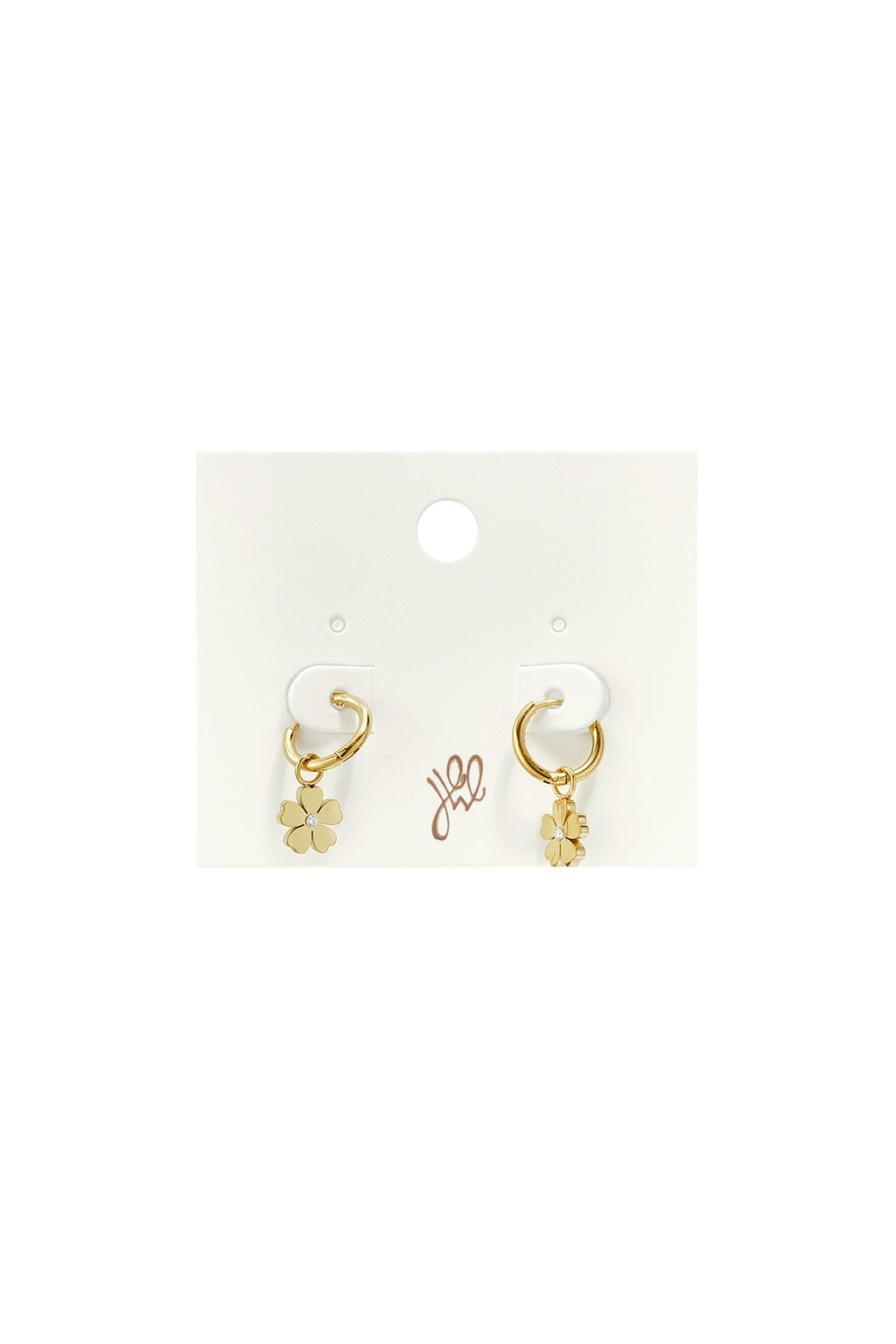 Roestvrijstalen hangende oorbellen met bloemmotief, eenvoudige dagelijkse sieraden uit de Simple-serie voor dames.