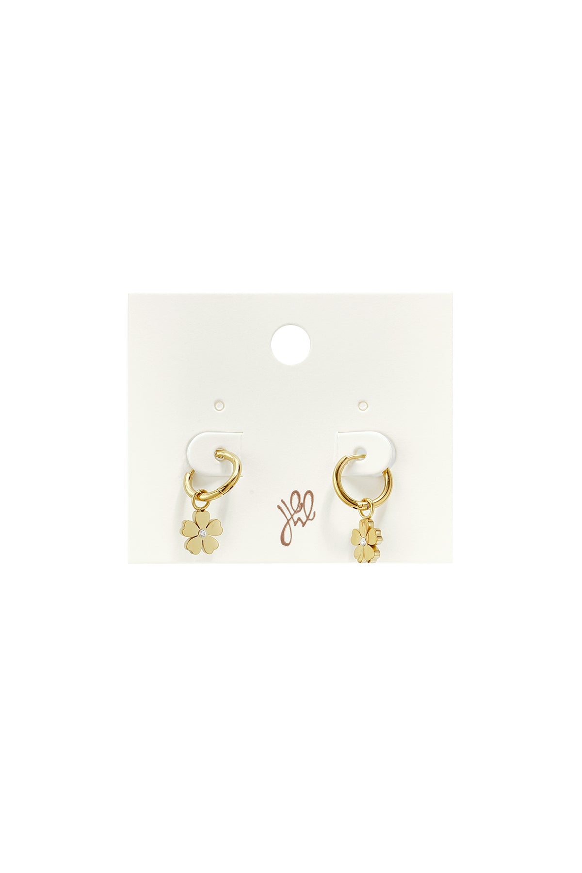 Roestvrijstalen hangende oorbellen met bloemmotief, eenvoudige dagelijkse sieraden uit de Simple-serie voor dames.