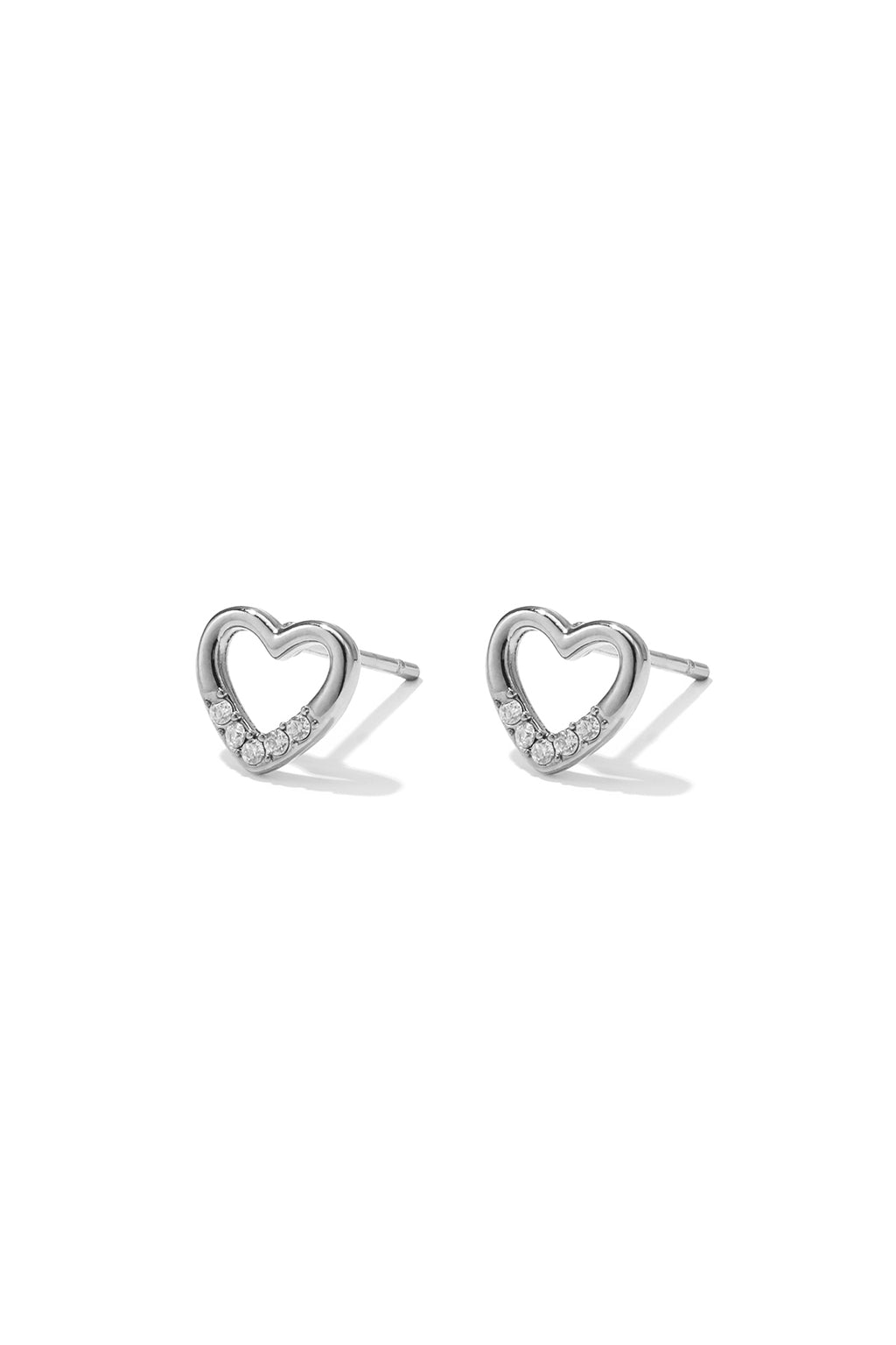 Roestvrijstalen oorknopjes met hartjesmotief, eenvoudige dagelijkse sieraden uit de Simple Series voor dames.