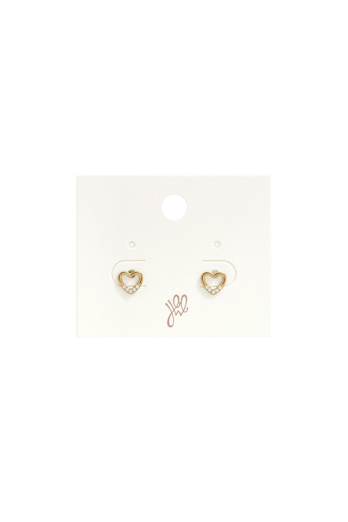 Roestvrijstalen oorknopjes met hartjesmotief, eenvoudige dagelijkse sieraden uit de Simple Series voor dames.