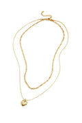 Layered necklace with heart charm